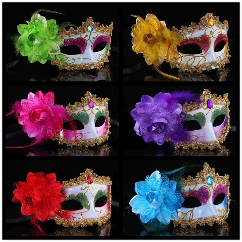 35G ҷ / Ƽ /  /  Ƽ ̽  ö ũ  ũ/35G halloween/party/show/dance party Lace Feather flower Mask Eye Masks